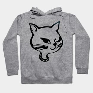 Retro Winking Cat Hoodie